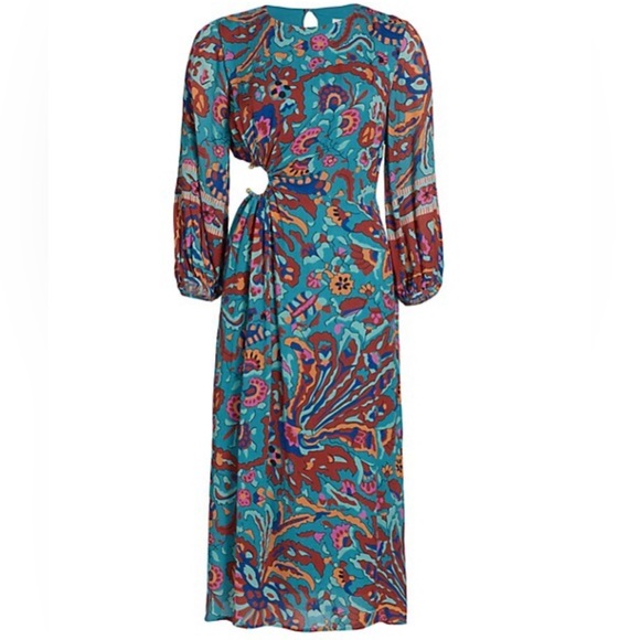 BA&SH Monica Cut-Out Ring Midi-Dress - Picture 6 of 9